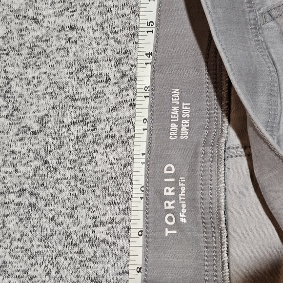 Torrid Crop Lean Cropped Jeans Gray High-rise, Skinny Pull-on Jeggings 2x - Picture 5 of 12